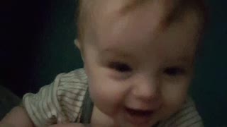 Happy Talkative Baby Won't Let Mom Sleep