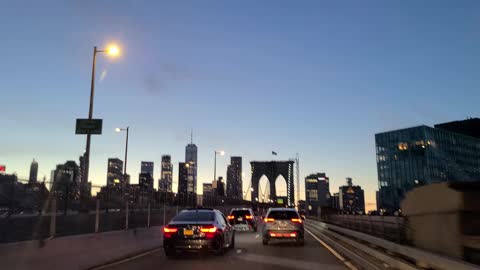 A quick NY skyline view Brooklyn Bridge