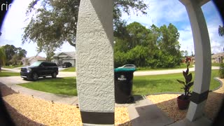 Delivery Driver Throws Package