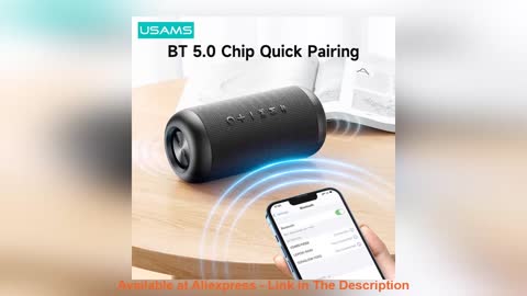 ☄️ USAMS Portable Outdoor IPX6 Waterproof Wireless Speaker Bluetooth 5.0 Compatible Speaker Powerful