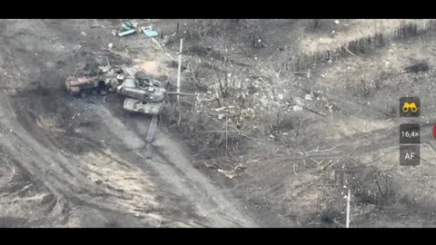 Destroyed Ukrainian Abrams tank labeled ‘empty tin