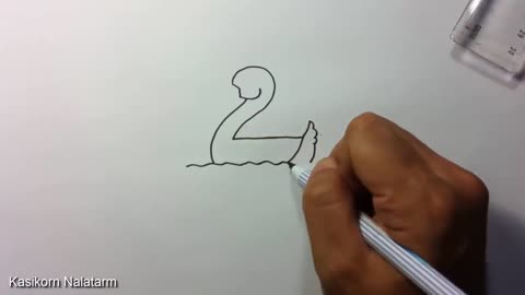 How to turn Numbers 1-5 into the cartoon birds step by step Art for kid
