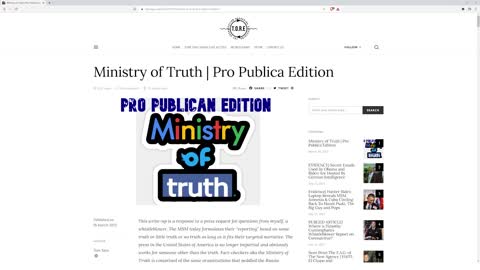 Tore Says News - 2022.03.18 Ministry of Truth, ProPublica Edition