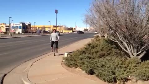 Incredible Unicyclist Discovers Gravity