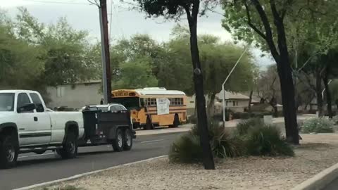 City of Chandler school buses at school.