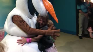 Not everyone likes warm hugs from Olaf