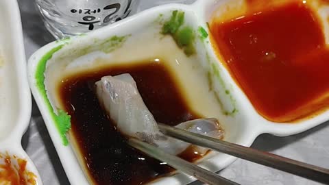 Korean style rockfish sashimi