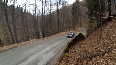 Amazing drifting skills on curvy mountain roads