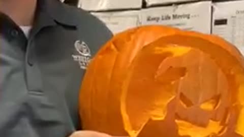 Showing off pumpkin carving skills goes wrong