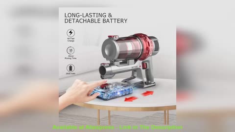 ☄️ 4-in-1 Handheld 35min 380W Cordless Vacuum Cleaner Handheld 26000Pa Suction 380W 2500mAh