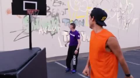 Getting worked by the professor basketball sports trickshot. Zachking!