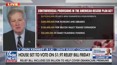 Senator John Kennedy Calls Pork-Laden COVID Relief Bill "Spending Porn"