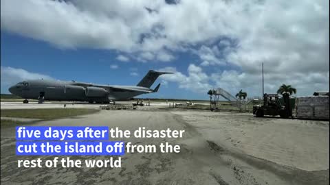 Ash-covered roads in Tonga after volcanic eruption