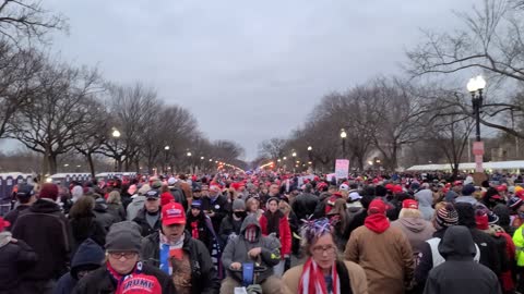 In line at sunrise for the Save America March- Washington DC Jan 6, 2021