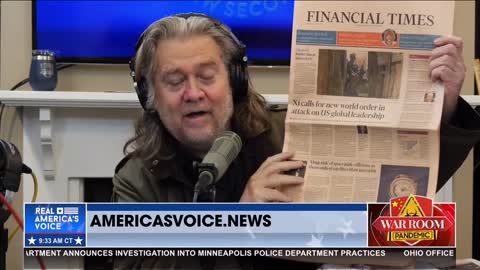 Bannon Rants Against Party of Davos, Financial Times, and Xi's Call for 'New World Order'
