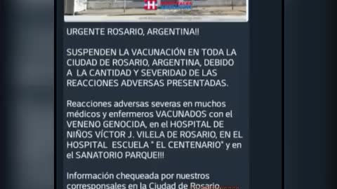 Equipo médico de Rosario, Argentino denuncia efectos secundarios de vacuna contra el COVID 19