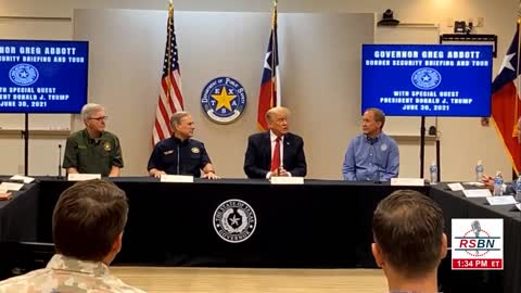 President Trump Visits The Border In Weslaco, TX for Border Security Briefing 06/30/21