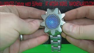 Illuminated Stainless and Pewter Costume watch - RT ARTISAN WORKS