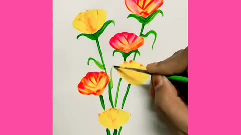 Simple and easy flowers painting