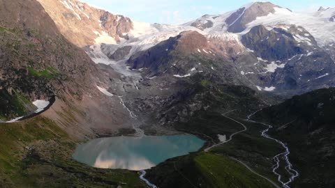 Mountain Top Lake Drone Footage