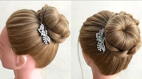 Bun Hairstyles For Medium Hair | Easy Bun Hairstyles with Trick for Wedding & party