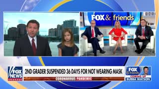 DeSantis joins a second grader that was suspended for 36 days for not wearing a mask.