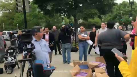 Scene outside of Supreme Court today