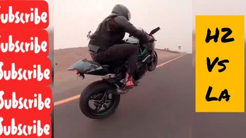 Ninja H2 vs Lamborghini #ninja #h2 #h2r #bike #superbike #speed #wheelie #trending #viral