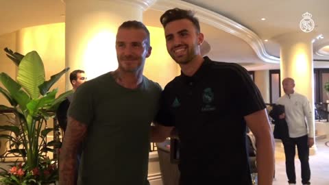 DAVID BECKHAM visits the Real Madrid squad in Los Angeles! #goal #a #juventus #england #bundesliga #collegefootball #fussball #fitness #manchesterunited #adidas #superbowl #psg #training #ucl #liverpool #nflfootball #nba #footballseason #life #ball #ligue