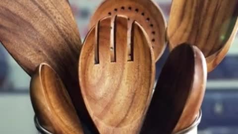 Zulay Kitchen Premium Wooden Utensils For Cooking