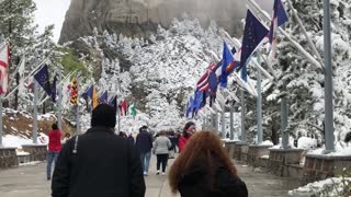 Mount Rushmore In The Snow
