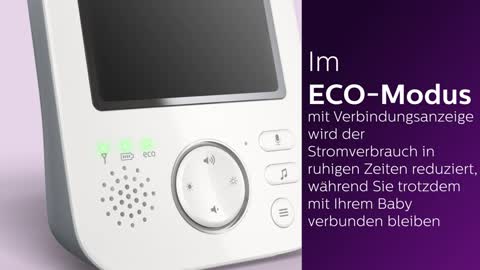 Philips Avent Video Babyphone mit Kamera, Tag- und Nachtansicht, hohe Reichweite, Eco-Mode