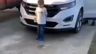 Kid gets Christmas present but gets a different surprise instead