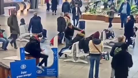 Commuter hacked by Muslim screaming Allahu Akbar in Brussels, heart of the EU...