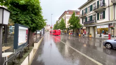 Heavy thunderstorm in Interlaken Switzerland 🇨🇭 Most beautiful thunderstorm I have experienced!