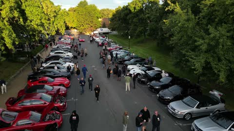 Katie's Cars and Coffee 9/24/22 from above with Drone