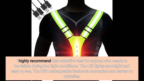 Buyer Comments: OMKHE LED Reflective Vest Running Gear, USB Rechargeable LED Light Up Vest High...