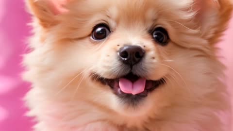 Cute pink puppy