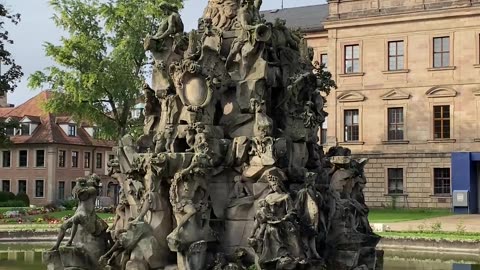 Erlangen - Hugenottenbrunnen 🇩🇪 4K