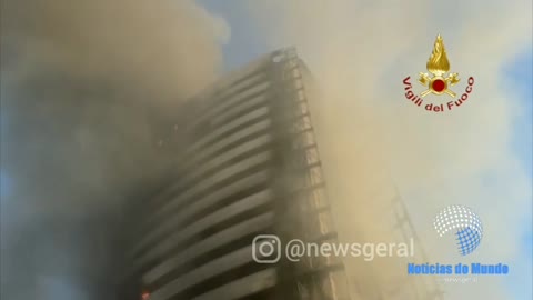 Flames consume skyscrapers in Milan, Italy; evacuated residents