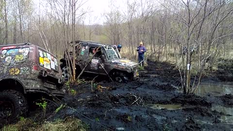 Trophy- raid Shkotovskaya carousel . Suzuki Proto in swamp