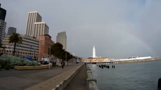 Beautiful mid-afternoon Rainbow in San Francisco Port