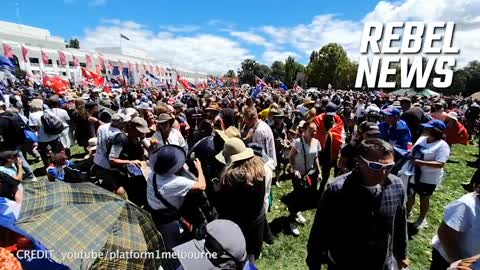 A Huge Crowd In Canberra, Australia Is Now Making Its Way To Parliament House