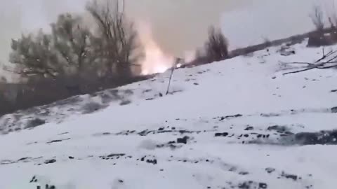 Self destruction of a BM-21 Grad MLRS after rocket failure