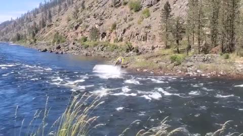 Jetboat Hits Huge Rock And Crashes By River During Race