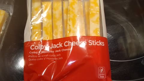 Eating Gordon Choice Colby-Jack Cheese Sticks, Dbn, MI, 4/30/24
