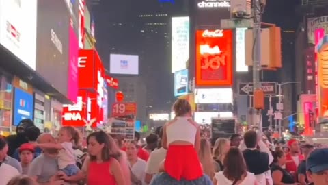 Walking Around Time Square at Night in New York City -Time Square 8k Ultra Hd Walk