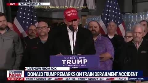 Donald.Trump remarks.East Palestine,Ohio.derailment.disaster.Live.FOX