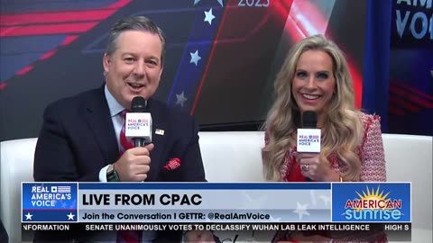 American Sunrise co-host, Terrance Bates talks with CPAC attendee, Thomas Melvin from FL.