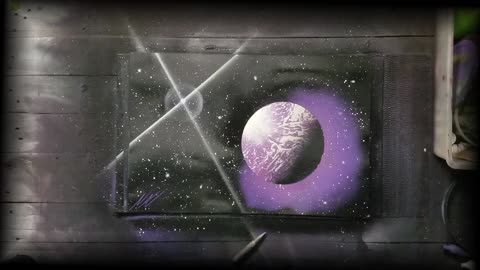 Purple Planet - Spray Paint Art - ASMR - Full